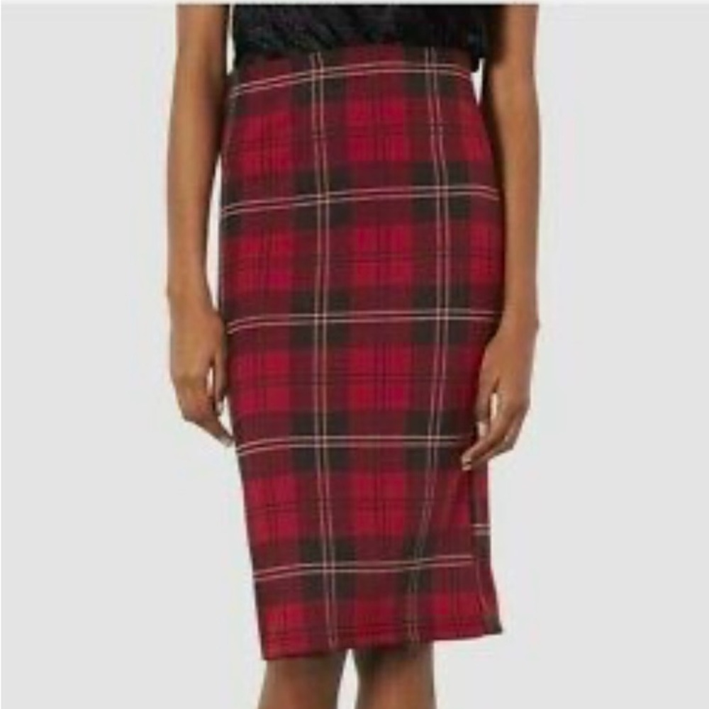 Top Shop Red Tartan/Plaid Skirt